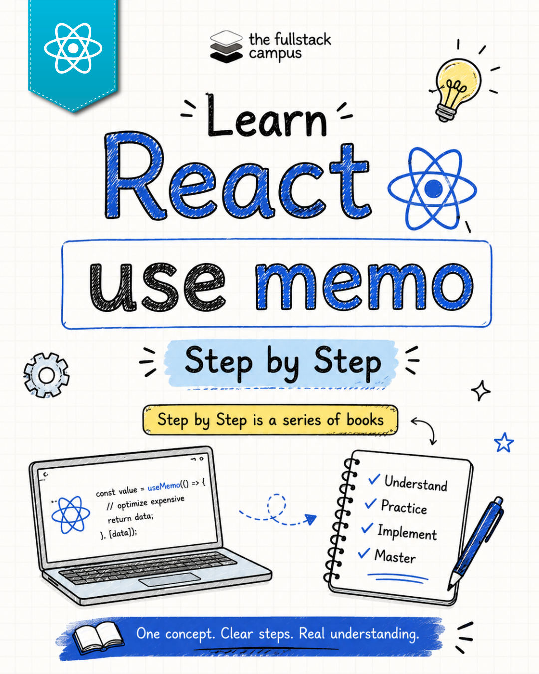 React - Learn to use Memo - Step by Step book cover